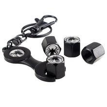 Load image into Gallery viewer, 4pcs Spider Silver Wheel Tire Valve Caps+Keychain
