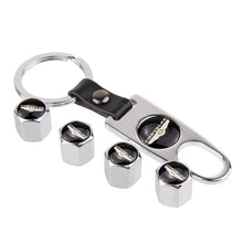 Load image into Gallery viewer, 4pcs Chrysler Logo Tire Valve Caps + Keychain
