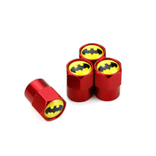 Load image into Gallery viewer, 4pcs Batman Black &amp; Yellow Logo Tire Valve Caps
