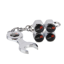 Load image into Gallery viewer, 4pcs Honda Type R Black Wheel Tire Valve Caps+Keychain
