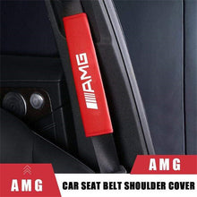 Load image into Gallery viewer, 2pcs Mercedes-Benz AMG Logo Seat Belt Pads - Black
