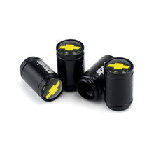 Load image into Gallery viewer, 4pcs Chevrolet Logo Tire Valve Caps - Black
