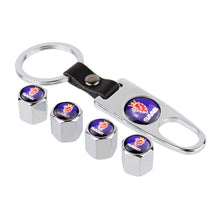 Load image into Gallery viewer, 4pcs SAAB Logo Silver Wheel Tire Valve Caps + Keychain

