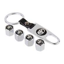 Load image into Gallery viewer, 4pcs Toyota TRD Logo Tire Valve Caps + Keychain
