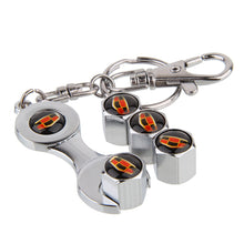 Load image into Gallery viewer, 4pcs Geely Logo Silver Wheel Tire Valve Caps+Keychain
