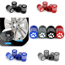 Load image into Gallery viewer, 4pcs Paw Footprint Logo Tire Valve Caps
