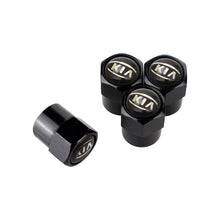 Load image into Gallery viewer, 4pcs KIA Black Background Logo Tire Valve Caps
