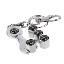 Load image into Gallery viewer, Fiat 500 Wheel Tire Valve Caps+Keychain

