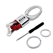 Load image into Gallery viewer, 2pcs Leather Keyring Black For Audi
