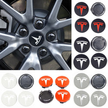 Load image into Gallery viewer, 4pcs 58mm Tesla Logo Wheel Center Caps
