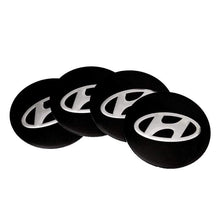 Load image into Gallery viewer, 4pcs 56.5mm Hyundai Logo Black Wheel Centre Stickers

