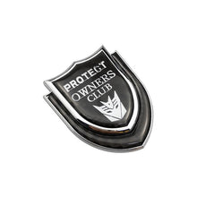 Load image into Gallery viewer, Transformers Logo Owners Club Shield Emblem Sticker
