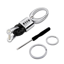 Load image into Gallery viewer, 2pcs Leather Keyring Black For Audi
