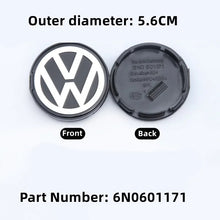 Load image into Gallery viewer, 56/58/60/65/66/70/76MM 4pcs ABS Car Wheel Center Caps Hub Cover Emblem Accessories for GTI Jetta Tiguan Golf POLO Passat B5 B6
