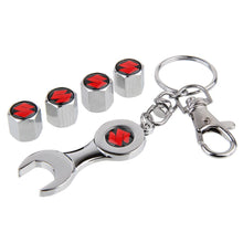 Load image into Gallery viewer, 4pcs Suzuki Logo3 Silver Wheel Tire Valve Caps+Keychain
