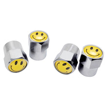 Load image into Gallery viewer, 4pcs Smile Face Yellow Logo Tire Valve Caps
