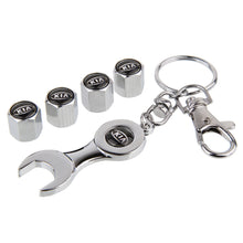 Load image into Gallery viewer, 4pcs KIA Title Silver Wheel Tire Valve Caps+Keychain
