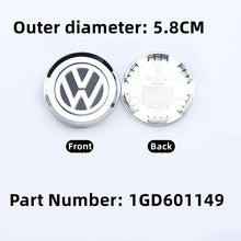 Load image into Gallery viewer, 56/58/60/65/66/70/76MM 4pcs ABS Car Wheel Center Caps Hub Cover Emblem Accessories for GTI Jetta Tiguan Golf POLO Passat B5 B6
