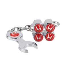 Load image into Gallery viewer, 4pcs Honda Red Logo Wheel Tire Valve Caps+Keychain
