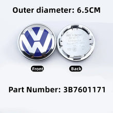 Load image into Gallery viewer, 56/58/60/65/66/70/76MM 4pcs ABS Car Wheel Center Caps Hub Cover Emblem Accessories for GTI Jetta Tiguan Golf POLO Passat B5 B6

