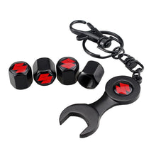 Load image into Gallery viewer, 4pcs Suzuki Logo3 Silver Wheel Tire Valve Caps+Keychain
