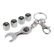 Load image into Gallery viewer, 4pcs Acura Silver Wheel Tire Valve Caps Covers+Keychain
