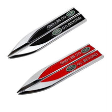 Load image into Gallery viewer, 2pcs Land Rover Go Beyond Fender Emblem Stickers
