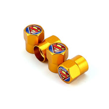 Load image into Gallery viewer, 4pcs Superman Logo Tire Valve Caps
