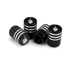 Load image into Gallery viewer, Aluminum Alloy Car Tire Valve Cap Tyre Cover Accessories with Skeleton Middle Finger Logo For VW BMW Mercedes Benz Honda Toyota
