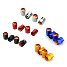 Load image into Gallery viewer, Car Tire Valve Caps with Germany Flag Logo Metal Alloy Wheel Caps for VW Volkswagen Volvo BMW Mercedes Benz Ford
