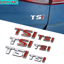 Load image into Gallery viewer, 1Pcs New 3D Metal TSI Car Side Fender Rear Trunk Emblem Badge Decals for VW Volkswagen Sagitar Golf Magotan Golf Tiguan Passat
