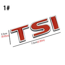 Load image into Gallery viewer, 1Pcs New 3D Metal TSI Car Side Fender Rear Trunk Emblem Badge Decals for VW Volkswagen Sagitar Golf Magotan Golf Tiguan Passat
