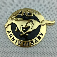 Load image into Gallery viewer, Metal Car Body Side Sticker for Ford Mustang 40 Years Logo V6 V8 GT350 GT500 Shelby Cobra Spoiler Mondeo Emblem Auto Badge

