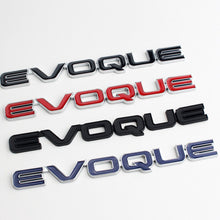 Load image into Gallery viewer, 3D Metal Alloy Car Rear Trunk Emblem Sticker for Land Rover EVOQUE Logo Range Rover Velar Sport Discovery 2 3 4 Defender L322
