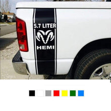 Load image into Gallery viewer, 2pcs Both Sides 5.7 Liter Dodge RAM HEMI Vinyl Decal Sticker
