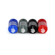Load image into Gallery viewer, Aluminum Alloy Car Tire Valve Cap Tyre Cover Accessories with Skeleton Middle Finger Logo For VW BMW Mercedes Benz Honda Toyota
