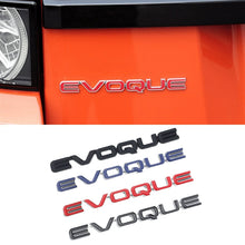 Load image into Gallery viewer, 3D Metal Alloy Car Rear Trunk Emblem Sticker for Land Rover EVOQUE Logo Range Rover Velar Sport Discovery 2 3 4 Defender L322
