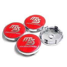 Load image into Gallery viewer, 4pcs 60mm MS Mazdaspeed Wheel Center Caps for Mazda - Red/Black

