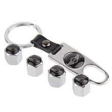 Load image into Gallery viewer, 4pcs Mini Cooper Logo Tire Valve Caps + Keychain
