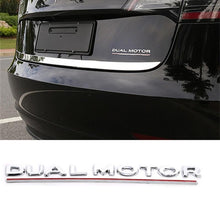 Load image into Gallery viewer, Car Sticker DUAL MOTOR Underlined Letters Trunk Emblem Refitting High Perfor mance Fender Badge For Tesla  Model 3 Auto Styling

