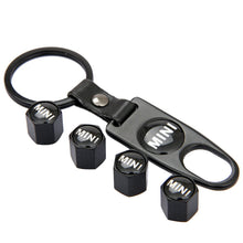 Load image into Gallery viewer, 4pcs Mini Cooper Logo Tire Valve Caps + Keychain
