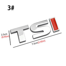 Load image into Gallery viewer, 1Pcs New 3D Metal TSI Car Side Fender Rear Trunk Emblem Badge Decals for VW Volkswagen Sagitar Golf Magotan Golf Tiguan Passat
