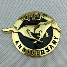 Load image into Gallery viewer, Metal Car Body Side Sticker for Ford Mustang 40 Years Logo V6 V8 GT350 GT500 Shelby Cobra Spoiler Mondeo Emblem Auto Badge
