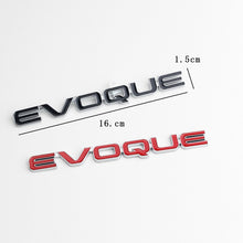 Load image into Gallery viewer, 3D Metal Alloy Car Rear Trunk Emblem Sticker for Land Rover EVOQUE Logo Range Rover Velar Sport Discovery 2 3 4 Defender L322
