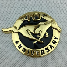 Load image into Gallery viewer, Metal Car Body Side Sticker for Ford Mustang 40 Years Logo V6 V8 GT350 GT500 Shelby Cobra Spoiler Mondeo Emblem Auto Badge
