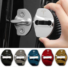 Load image into Gallery viewer, Auto Logo Door Lock Cover Case for Tesla Model 3 Model X Badge Decal Protective Cap Emblem Stickers Car Styling Accessories
