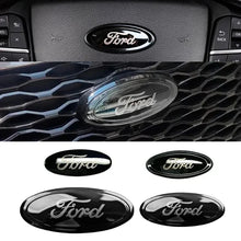 Load image into Gallery viewer, 3pcs Car Front Head Emblem Rear Trunk Sticker Steering Wheel Decoration For Ford Focus Kuga Edge Everest
