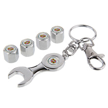 Load image into Gallery viewer, 4pcs Cadillac Logo Black Wheel Tire Valve Caps+Keychain
