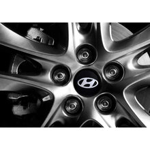 Load image into Gallery viewer, 4pcs 56.5mm Hyundai Logo Black Wheel Centre Stickers
