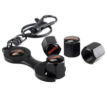 Load image into Gallery viewer, 4pcs GMC Logo Type2 Silver Wheel Tire Valve Caps+Keychain
